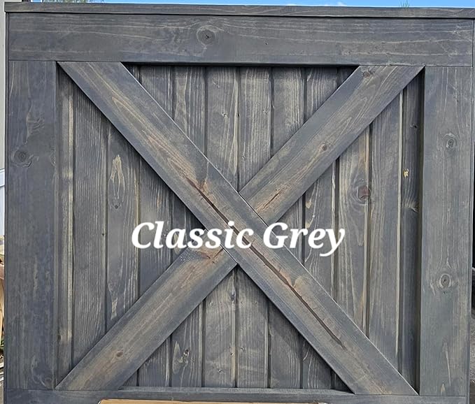 Farmhouse style barn door x frame pet gate in Classic Grey This Rustic Farmhouse Co