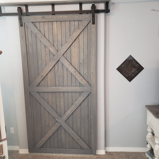 Rustic interior sliding barn door double X frame (please contact us for an accurate quote)